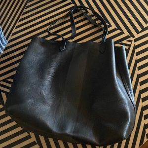 Madewell large leather transport tote